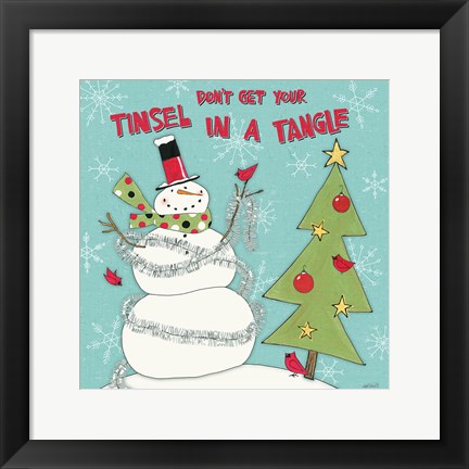 Framed Snowman Sentiments II Print