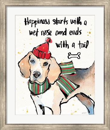 Framed Strike a Paws IV Christmas Print