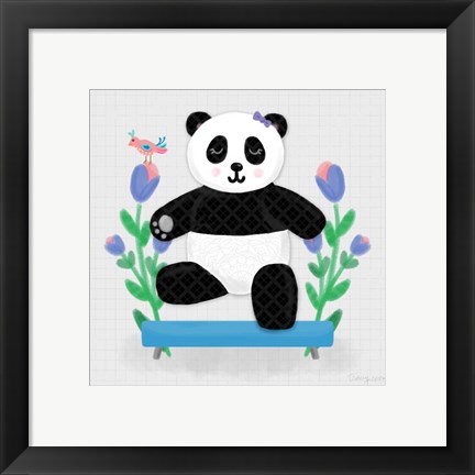 Framed Tumbling Pandas I Print