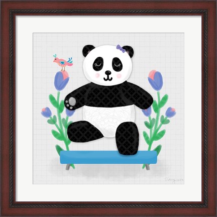Framed Tumbling Pandas I Print