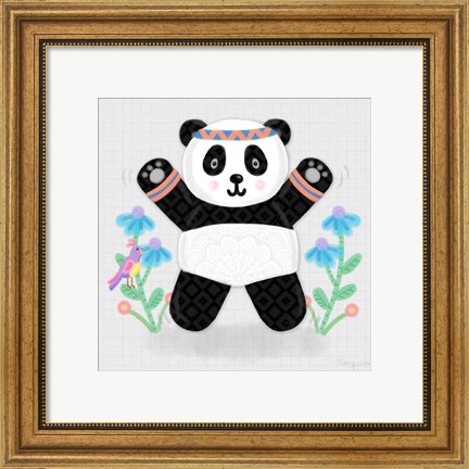 Framed Tumbling Pandas III Print