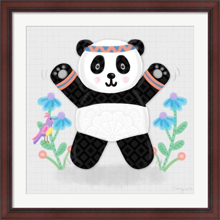 Framed Tumbling Pandas III Print