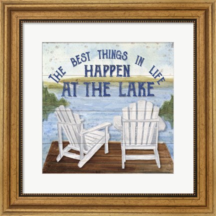 Framed Lake Living I (best things) Print