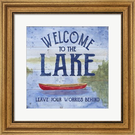 Framed Lake Living III (welcome lake) Print