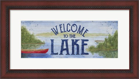 Framed Lake Living Panel I (welcome lake) Print