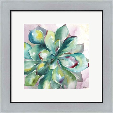 Framed Succulent Watercolor I Print