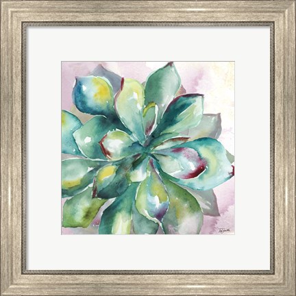 Framed Succulent Watercolor I Print