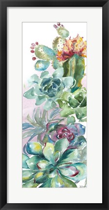 Framed Succulent Garden Panel I Print