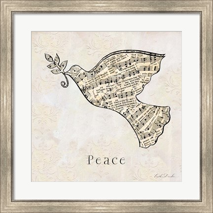 Framed Vintage Christmas Peace Print