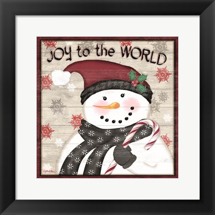 Framed Rustic Snowmen I Print