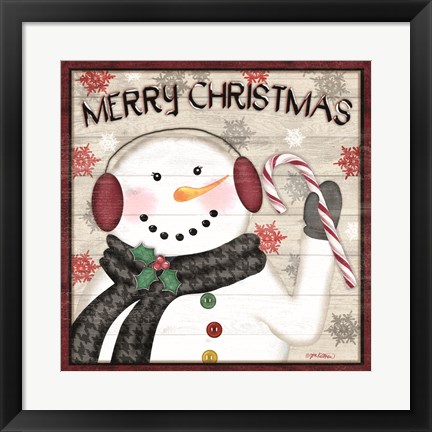 Framed Rustic Snowmen II Print