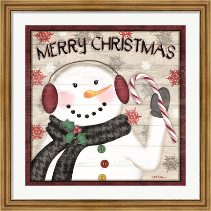 Framed Rustic Snowmen II Print