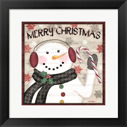 Framed Rustic Snowmen II Print