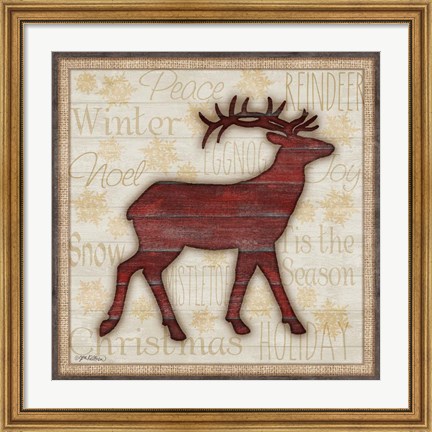 Framed Rustic Reindeer Print