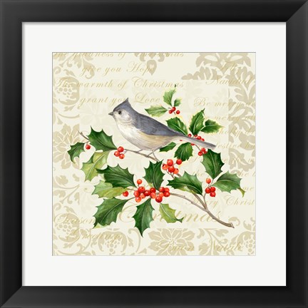 Framed Botanical Christmas Cream II Print