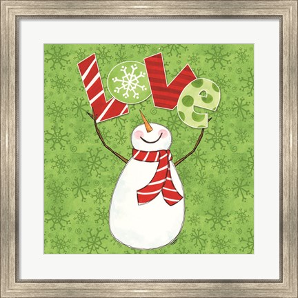 Framed Winter Wonderland Snowmen I Print