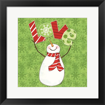 Framed Winter Wonderland Snowmen I Print