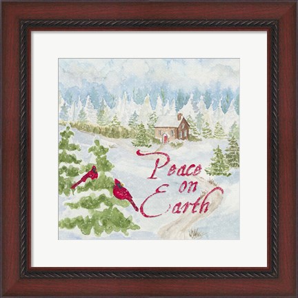 Framed Christmas in the Country III Peace on Earth Print