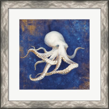 Framed Treasures from the Sea Indigo V Print