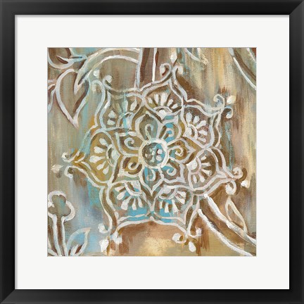 Framed Henna III Blue Print