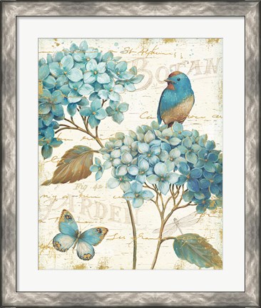 Framed Blue Garden III Print