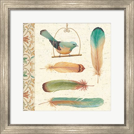 Framed Feather Tales I Print
