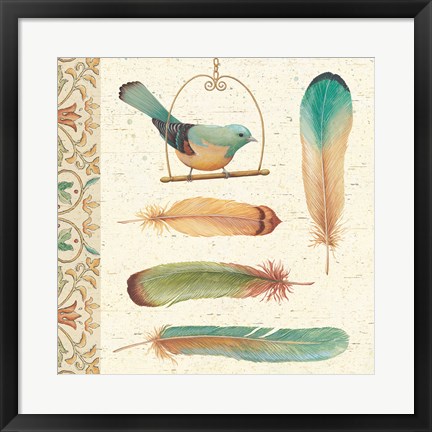 Framed Feather Tales I Print