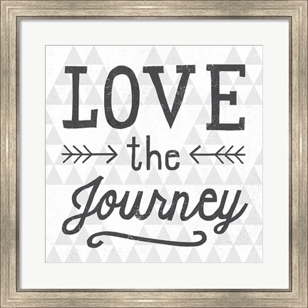 Framed Mod Triangles Love the Journey Print