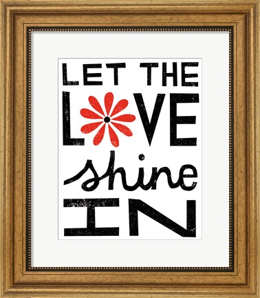 Framed Inspiration Love I Red Flowers Print