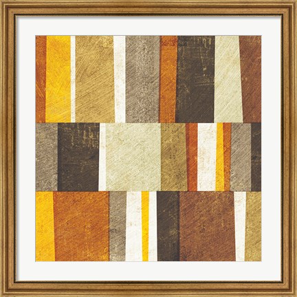 Framed Neutral and Spice Abstract Print