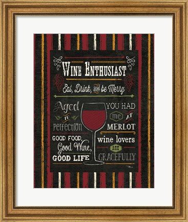 Framed Wine Enthusiast II Print