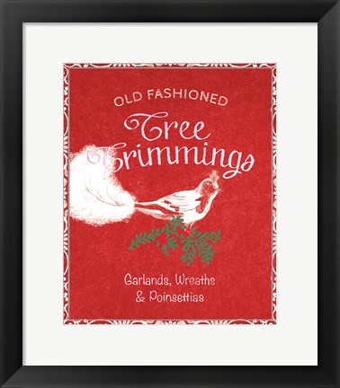 Framed Chalkboard Christmas Signs III on Red Print