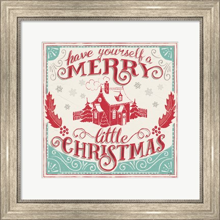 Framed Merry Little Christmas V Print