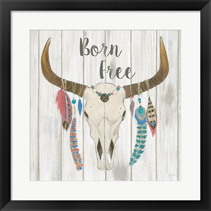 Framed Bohemian Rising I no Border Born Free Print