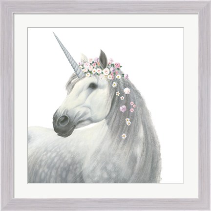 Framed Spirit Unicorn II Square Print