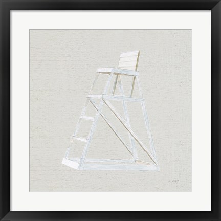 Framed Serene Seaside II Tan Print