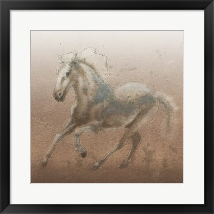 Framed Stallion II on Leather Print