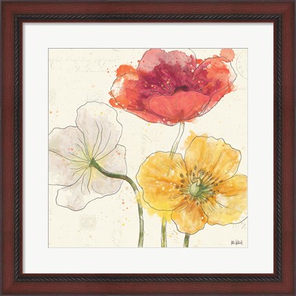 Framed Painted Poppies V Print