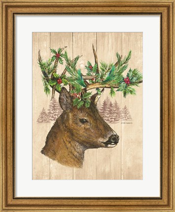 Framed Holiday Deer Print