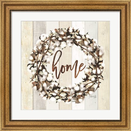 Framed Home Cotton Wreath Print