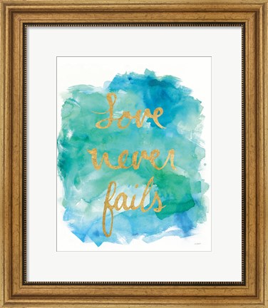 Framed Sea Glass Saying Love Print