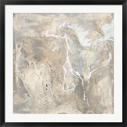 Framed White Horse II Print