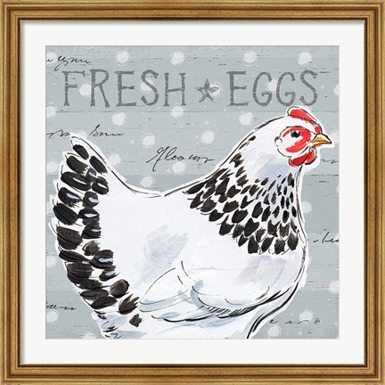 Framed Roosters Call II Print