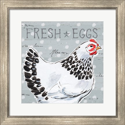 Framed Roosters Call II Print