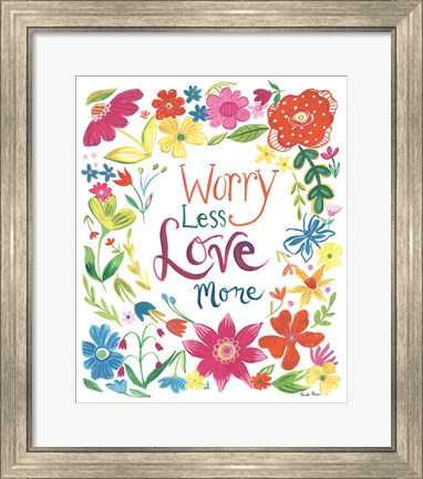 Framed Floral Quote I Print