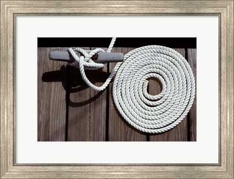 Framed 1980s Detail Of Cleat Hitch And Coiled Rope Print