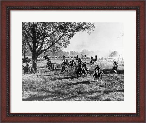 Framed Army Regiment Cavalry Coming To Rescue Print