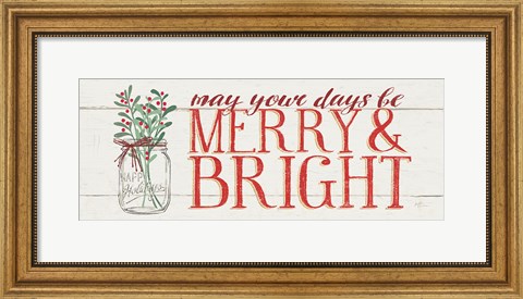 Framed Merry and Bright Print