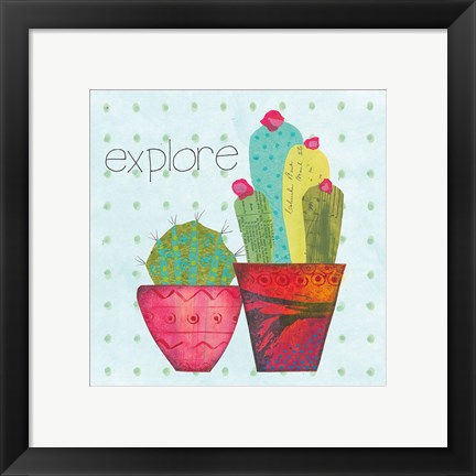 Framed Southwest Cactus I Print