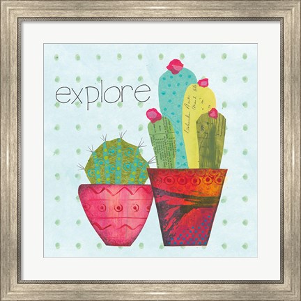 Framed Southwest Cactus I Print